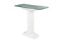 Casa Padrino Luxus Konsole Cremewei� 80 x 40 x H. 80 cm - Handgefertigter Keramik Konsolentisch mit Platte aus strukturiertem Klarglas - Luxus M�bel