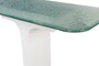 Casa Padrino Luxus Konsole Cremewei� 80 x 40 x H. 80 cm - Handgefertigter Keramik Konsolentisch mit Platte aus strukturiertem Klarglas - Luxus M�bel