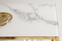 Casa Padrino Konsole Gold / Wei� / Grau Marmor Look 80 x 26 x H. 80 cm -  Konsolentisch mit Glasplatte - Wohnzimmer M�bel