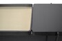 Casa Padrino Luxus Konsole Gold / Schwarz 140 x 40 x H. 90 cm - Konsolentisch mit geb�rstetem Edelstahlgestell und schwarzen Eichenfurnier Fl�chen - Luxus M�bel