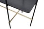 Casa Padrino Luxus Konsole Gold / Schwarz 180 x 40 x H. 90 cm - Langer Konsolentisch mit geb�rstetem Edelstahlgestell und schwarzen Eichenfurnier Fl�chen - Luxus M�bel