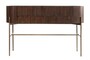Casa Padrino Luxus Konsole Pogoro Braun 130 x 45 x H. 80 cm - Massivholz Konsole mit Metallgestell in dunkler Messing-Optik - Luxus M�bel
