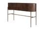 Casa Padrino Luxus Konsole Pogoro Braun 130 x 45 x H. 80 cm - Massivholz Konsole mit Metallgestell in dunkler Messing-Optik - Luxus M�bel