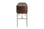 Casa Padrino Luxus Konsole Pogoro Braun 130 x 45 x H. 80 cm - Massivholz Konsole mit Metallgestell in dunkler Messing-Optik - Luxus M�bel