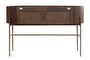 Casa Padrino Luxus Konsole Pogoro Braun 130 x 45 x H. 80 cm - Massivholz Konsole mit Metallgestell in dunkler Messing-Optik - Luxus M�bel