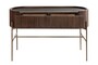 Casa Padrino Luxus Konsole Pogoro Braun 130 x 45 x H. 80 cm - Massivholz Konsole mit Metallgestell in dunkler Messing-Optik - Luxus M�bel