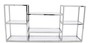 Casa Padrino Luxus Konsole Silber 160 x 38 x H. 75 cm - Edelstahl Konsolentisch mit Glasplatten