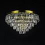 Casa Padrino Luxus Kristall Deckenleuchte Gold  60 x H. 34 cm - Prunkvolle Messing Deckenleuchte mit b�hmischem Kristallglas - Barock M�bel - Edel & Prunkvoll