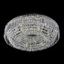 Casa Padrino Luxus Kristall Deckenleuchte Silber  45 x H. 14 cm - Prunkvolle Messing Deckenleuchte mit b�hmischem Kristallglas - Barock M�bel - Edel & Prunkvoll