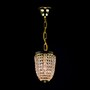 Casa Padrino Luxus Kristall H�ngeleuchte Gold  15 x H. 20 cm - Prunkvolle Messing H�ngeleuchte mit b�hmischem Kristallglas - Barock M�bel - Edel & Prunkvoll