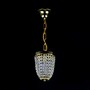 Casa Padrino Luxus Kristall H�ngeleuchte Gold  15 x H. 20 cm - Prunkvolle Messing H�ngeleuchte mit b�hmischem Kristallglas - Barock M�bel - Edel & Prunkvoll