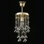 Casa Padrino Luxus Kristall H�ngeleuchte Gold  15 x H. 25 cm - Prunkvolle Messing H�ngeleuchte mit b�hmischem Kristallglas - Barock M�bel - Edel & Prunkvoll