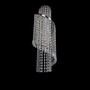 Casa Padrino Luxus Kristall H�ngeleuchte Silber  18 x H. 45 cm - Prunkvolle Messing H�ngeleuchte mit b�hmischem Kristallglas - Barock M�bel - Edel & Prunkvoll