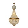 Casa Padrino Luxus Kristall Kronleuchter Gold  34 x H. 80 cm - Prunkvoller Kronleuchter mit Kristallkugel