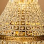 Casa Padrino Luxus Kristall Kronleuchter Gold  34 x H. 80 cm - Prunkvoller Kronleuchter mit Kristallkugel