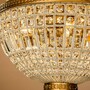 Casa Padrino Luxus Kristall Kronleuchter Gold  34 x H. 80 cm - Prunkvoller Kronleuchter mit Kristallkugel