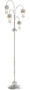 Casa Padrino Luxus Stehleuchte Silber / Gold  50 x H. 170 cm - Moderne Metall Stehlampe mit Swarovski Kristallglas - Hotel & Restaurant Leuchte 