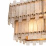 Casa Padrino Luxus Kronleuchter Antik Messing 142 cm - Rechteckiger Kronleuchter mit mundgeblasenen Glasplatten