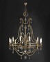 Casa Padrino Luxus Kronleuchter Antikgold  120 x H. 160 cm - Handgefertigter Kronleuchter aus Schmiedeeisen mit Kristallbehang - Luxus Kollektion - Edel & Prunkvoll 