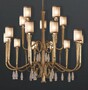Casa Padrino Luxus Kronleuchter Antikgold  145 x H. 140 cm - Handgefertigter Kronleuchter aus Schmiedeeisen mit Kristallbehang - Luxus Kollektion - Edel & Prunkvoll 