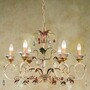 Casa Padrino Barock Kronleuchter Gelb Gr�n Rot  70 x H. 50 cm 6-flammig - Handgefertigte Leuchte aus Italien - Barock Leuchten 