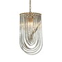 Casa Padrino Luxus Kronleuchter Gold  31 x H. 61 cm - Schmaler Kristall L�ster mit gebogenen Glasst�ben