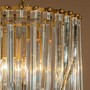 Casa Padrino Luxus Kronleuchter Gold  31 x H. 61 cm - Schmaler Kristall L�ster mit gebogenen Glasst�ben
