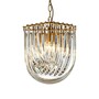 Casa Padrino Luxus Kronleuchter Gold  35 x H. 37 cm - Kristall L�ster mit gebogenen Glasst�ben