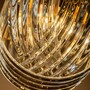 Casa Padrino Luxus Kronleuchter Gold  35 x H. 37 cm - Kristall L�ster mit gebogenen Glasst�ben