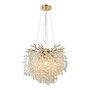 Casa Padrino Luxus Kronleuchter Gold  40 x H. 30 cm - Kristall L�ster mit Zweigen und Glasbl�ttern