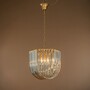 Casa Padrino Luxus Kronleuchter Gold  41 x H. 40 cm - Kristall L�ster mit gebogenen Glasst�ben