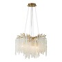 Casa Padrino Luxus Kronleuchter Gold  45 x H. 40 cm - Kristall L�ster im Wasserfall Design