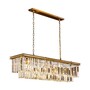 Casa Padrino Luxus Kronleuchter Gold 125 x 36 x H. 40 cm - L�nglicher Kristall L�ster 