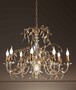 Casa Padrino Barock Kronleuchter Gold Silber Rosa  85 x H. 65 cm 8-flammig - Handgefertigte Leuchte aus Italien - Barock Leuchten 