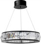 Casa Padrino Luxus LED Kronleuchter Schwarz  63 x H. 170 cm - Moderner runder Kristallglas Kronleuchter - Luxus Qualit�t