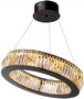 Casa Padrino Luxus LED Kronleuchter Schwarz  63 x H. 170 cm - Moderner runder Kristallglas Kronleuchter - Luxus Qualit�t