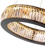 Casa Padrino Luxus LED Kronleuchter Schwarz  63 x H. 170 cm - Moderner runder Kristallglas Kronleuchter - Luxus Qualit�t