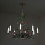 Casa Padrino Luxus Kronleuchter Mehrfarbig B. 130 x H. 110 cm - Handgefertigter Kronleuchter aus Schmiedeeisen mit handgeformten Bl�ten - Luxus Kollektion - Edel & Prunkvoll 