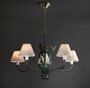 Casa Padrino Luxus Kronleuchter Messing Poliert  50 x H. 60 cm - Handgefertigter Kronleuchter aus Schmiedeeisen mit Olivenzweigen - Luxus Kollektion - Edel & Prunkvoll 