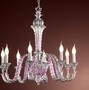 Casa Padrino Barock Kronleuchter Violett  75 x H. 75 cm 8-flammig - Handgefertigte Leuchte aus Italien - Barock Leuchten 