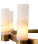 Casa Padrino Luxus Kronleuchter Antik Messing / Alabaster  136 x H. 30 cm - Runder Wohnzimmer Kronleuchter mit Alabaster Lampenschirmen - Luxus Qualit�t