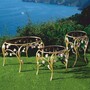 Casa Padrino Luxus Beistelltisch mit 24 Karat Vergoldung und Porzellan Kamelienbl�ten Gold / Pastellrosa H. 60 cm - Made in Italy