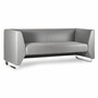 Casa Padrino Luxus Kunstleder Sofa Grau / Silber 191,5 cm - Luxus Interior