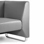 Casa Padrino Luxus Kunstleder Sofa Grau / Silber 191,5 cm - Luxus Interior