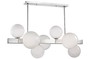 Casa Padrino Luxus LED H�ngeleuchte Silber / Wei� 110,5 x 54 x H. 47 cm - Luxus Kollektion