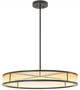 Casa Padrino Luxus LED Kronleuchter Bronzefarben / Wei�  90 x H. 15 cm - Moderner runder dimmbarer Kronleuchter - Luxus Qualit�t