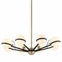 Casa Padrino Luxus LED Kronleuchter Bronze / Messing / Wei�  95,9 x H. 22,9 cm - Kronleuchter mit kugelf�rmigen Lampenschirmen - Luxus Qualit�t