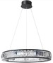 Casa Padrino Luxus LED Kronleuchter Schwarz  91 x H. 13 cm - Moderner runder Kristallglas Kronleuchter - Luxus Qualit�t