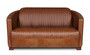 Casa Padrino Luxus Leder 2er Sofa Vintage Braun / Dunkelbraun 130 x 83 x H. 70 cm - Echtleder Wohnzimmer Sofa - Wohnzimmer Mbel - Luxus Kollektion 