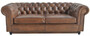 Casa Padrino Luxus Chesterfield Leder Schlafsofa Braun 240 x 102-220 x H. 76 cm - Echtleder Wohnzimmer Sofa - Echtleder Wohnzimmer M�bel - Luxus Leder M�bel